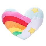 VALICLUD 1 Stück Herzförmiges Wurfkissen Plüsch Rainbow Heart Cushion für Zuhause Auto Büro Süßes für Valentinstag Geburtstag Weihnachten und Komfortabel