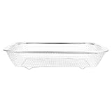 GETAJGHSD Edelstahl Gemüse und Obstkorb Rechteckiger Abtropfkorb 30X22X6cm Küchenaufbewahrungskorb zum Waschen und Lagern für Haushaltszwecke