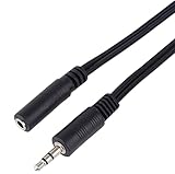 PremiumCord Verlängerung Klinkenkabel 3,5mm, Länge 5m, Klinke 3,5mm, Stecker auf Buchse, Aux Headset Audio Verlängerungskabel, geschirmt, Farbe schwarz kjackmf5