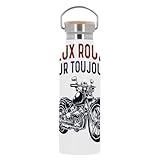 Isolierte Edelstahl-Trinkflasche mit zwei Rädern für immer Motorrad, große Zylinder, Cafe Racer, 500 ml