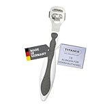 TITANIA Hornhauthobel mit 10 Ersatzklingen • Hornhautentferner aus rostfreiem Edelstahl • Qualitäts-Hornhautschneider • Made in Germany • Hornhaut-Hobel