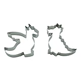 BekkiB - 2er-Set Ausstecher 'Drache' - Spülmaschinengeeignete Drachen-Ausstechformen aus Edelstahl - Zum Backen von Plätzchen - 8259