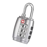 Brillirare TSA Genehmigte Vorhängeschloss, Zinklegierung Reise Kombinations Kofferschloss, 3 Stellig Gepäckschlösser Sicherheitsschloss Metall für Koffer, Rucksäcke, Turnschrank, Zaun, Tor-Silber