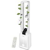 Zilan Turmventilator sehr leise mit Kühlung Standventilator mit Fernbedienung energiesparend oszillierend - Säulenventilator Aircooler Luftkühler Bodenventilator Tower Fan 12 Stufen (Granada White)