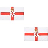 Happyyami 2St Nordirland-Flagge Symbolflagge Nordirlands Heimdekoration national Flaggen Irland-Landesbanner genschenkideen Farbecht Outdoor- Nordirland-Gartenflagge Polyester