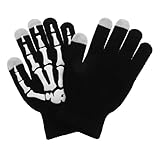 iplusmile 2 Stück Schädel-Handschuhe Skelett-Handschuhe Motorradfahrhandschuhe Fahrradhandschuhe Winter-Thermohandschuhe Radfahren winterhandschuhe Laufhandschuhe für Männer Polyester