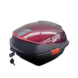 VNSMM Motorrad Box Motorradkoffer Motorrad-Kofferraum-Heckbox, große Kapazität, abschließbare Gepäckaufbewahrungsbox Oben, universell für Motorradzubehör(Key style7)