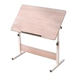 Verstellbarer Zeichentisch, Kunstschreibtisch – Höhe und Winkel verstellbar für Home Office oder Studio, braunes Finish