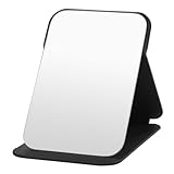OSDUE Reisespiegel Klappbar, Klappbar Make-up, Tragbar Kosmetikspiegel, Klappbarer Reisespiegel für Tischplatte, Handheld, Zuhause und Reisenutzung (Schwarz - 16 x 11CM)