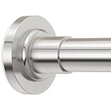 Alrens Duschvorhangwinkelstangen - Klemmstange für Gardinen, U-Form Vorhangstange mit 5cm Kreisdurchmesser, 50cm Länge