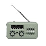 Ouitble Kurbelradio Solar Kurbel Notfall Radio AM/FM Dynamo Notfallradio mit 2000 mAh Powerbank LED Licht für Camping Wandern Zelten