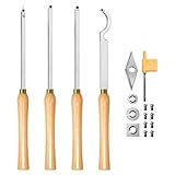 Drechseleisen, Drechselbank Drechselzubehör 4-teiliges Holzdrehmeißel-Set Stechbeitel mit Ergonomischer Holzgriff Hartmetall-Drehfinisher-Werkzeug Präzises Meißeldrehwerkzeug
