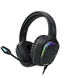 Black Shark Gaming Headset für PC, PS4, PS5, Xbox, Switch, Gaming Kopfhörer mit Ultraklarem Biegsamem Mikrofon, Dynamischen 50-mm-Treibern, Geräuschisolierenden Ohrpolstern, Inline-Bedienelementen