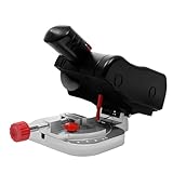 Poyujkyhr 90W Mini kappsäge Metallsäge 6000 U/min Tisch-Gehrungssäge Verstellbar 0-45° Kreissäge mit Spannwerkzeug Verstellbare Kappsäge Überhitzungsschutz für Holz/Metall/Stein