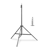 Walimex pro WT-803 Lampenstativ 208cm - kompaktes leichtes Lichtstativ aus Aluminium, Höhe max. 208 cm Traglast 3,5 kg für Fotografie Studio Mobil Video Blitz Softbox Ringlicht, mit Tasche + Adapter