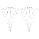 12 Edelstahl-Grillspieße zum Grillen verschiedener Lebensmittel, Design mit sicherem, rutschfestem Griff