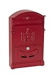 ARREGUI Residencia D-2151/R Briefkasten aus Aluminium im klassischen Stil, Größe M (DIN A4), Eleganter und Dekorativer Wandbriefkasten für Draußen mit Namensschild, Einfache Montage, rot