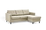 Atlantic Home Collection TEA03-03 Polsterecke, Ecke beidseitig montierbar, Creme, 189 x 150 x 81 cm