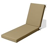 Auflage für Gartenliege Sonnenliegen Auflage Liegenauflage Faltbar Wetterfest & Waschbar Bezug abnehmbar Polsterauflagen für Relaxliegen mit Haltegurt Gartenliegen Kissen,Light khaki 14,183x53x8cm