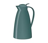 alfi ECO 1,0l, sea pine, Isolierkanne mit hygienischem Hartglaseinsatz aus Kunststoff, Drehverschluss mit bequemer Drucktaste, Ausgießen mit einer Hand, ideal als Kaffeekanne, Teekanne, BPA-frei