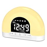Digital Lichtwecker für Tiefschläfer, Wecker Digital Wake Up Light, Kinderwecker mit Sonnenaufgangssimulation & mit Schlummerfunktion, Tageslichtwecker mit 2 Alarmeinstellungen für Erwachsene& Kinder