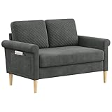 Vesgantti Sofa 2 Sitzer, Kleine Stoffcouch mit Armlehne，Mini Sofa für Wohnzimmer/Wohnung/Büro, Einfache Montage 123 x 70 x 88CM