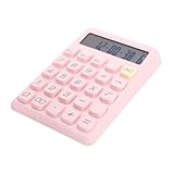 Qcwwy 12 Zifferner Desktop -Taschenrechner, Großer LCD -Bildschirm mit Hochleistungsschaltflächen, Nicht Slip Bottom Pad für den Gebrauch von Home Office (PINK)