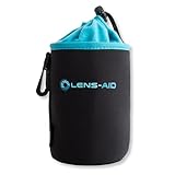 LENS-AID Neopren Objektivbeutel mit Fleece-Fütterung als Set oder einzeln Objektivtasche BZW. Köcher als Schutz für Objektiv, Blitz, Monitor, Kamera-Zubehör - S