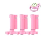 Sissy Chastity Cage Lock Sex Spielzeug für die Männer Peniskäfig Zubehör Inklusive 3 Schlösser mit Eigenen Schlüsseln Harz Schließzylinder Passen auf die Meisten Keuschheitskäfige (Pink)