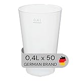 LogiPack GeRo 50 Mehrwegbecher 400ml Made in Germany | Wiederverwendbar | transparent aus PP (Trinkbecher 0,4l)