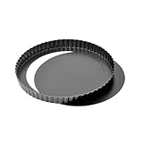 Original Kaiser Classic Tarteform mit Hebeboden 28 cm, Quicheform mit Hebeboden antihaftbeschichtet, servierfertig, gleichmäßige Bräunung, Schwarz