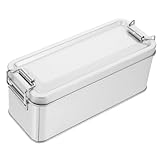 POPETPOP Rechteckige Metallbox aus Dickem mit Deckel Kreative Keks und Bonbondose Vielseitige und Aufbewahrungsbox für Kekse und Süßigkeiten Silberne Gebäckdose für Partys und Weihnachten