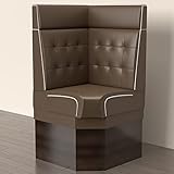 GGMMÖBEL Diner 2 | Diner Eckbank | B:H 64 x 153 cm | Chesterfield NO Button | Braun | Leder | American Diner Möbel, American Hochbank, Thekenbank