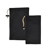 2 St Kopfhörer Aufbewahrungstasche aus PU, Kopfhörertasche mit Kordelzug, Wasserdichte Earphone Schutzbeutel, Universelle Headphone Schutztasche, Kordelkordelbeutel für Kopfhörer (9.5*17 + 12,5*21 cm)