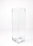 INNA-Glas Kastenvase - Säulenvase Jack aus Glas, klar, 14x14x49cm - Bodenvase - Blumenvase