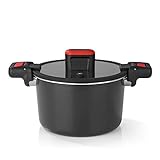 GOURMETmaxx Aluguss-Energiespartopf 5,8 L | ø 24 cm | Antihaftbeschichtung | Schnelle, einfache, fettarme und vitaminschonende Zubereitung | Für alle Herdarten geeignet inkl. Induktion