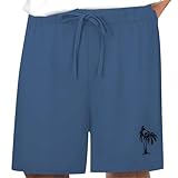 Generisch Sonderangebote SchnäPpchen Wanderhose Herren Kurz Herren-Shorts für den und Strand aus Baumwolle mit elastischem Bund und Kokosnuss-Print Baggy Surf Shorts Herren Fitness Hose Gym