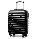 WITTCHEN A-line II Kabinengepäck Kabinenkoffer Handgepäck Rollkoffer Reisekoffer Bordkoffer Hartschale ABS Hochwertiger und Stabiler Größe S Schwarz
