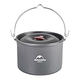 Naturehike Camping Suppentopf Kochgeschirr mit Deckel Groß Outdoor Tragbares Hängetopf Kochset für 1-6 Personen