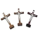 KASFDBMO Katholische Holzkreuze mit Ständer, religiöses Gebet, Tischdekoration, Zuhause, Regal, Tischdekoration, Geschenk, Tischkreuze