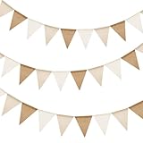 AOOTUERL Wimpelkette Outdoor Wetterfest, 8M Indoor Party Braun Beige Wimpel Girlanden für Kinderzimmer, Outdoor Dekoration, Geburtstag Party Deko, Festival, Einschulung Deko