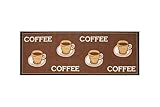 andiamo Küchenläufer Coffee Kurzflor Läufer Küchenteppich - Teppich Küche 67 x 180 cm braun