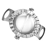 UKCOCO Teigpresse Edelstahl 304 Großformat mit Gekräuseltem Rand für Teigtaschen Ravioli Empanadas Teigtaschenform zum Schnellen Mühelosen Zubereiten in Heimischer Küche