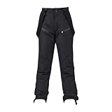 Skihose für Damen, wasserdicht, abnehmbar, Nähte, wasserdicht, Schneefang, Wanderhose, Snowboard, Outfit, warm für den Winter, Wanderhose für Damen, Schwarz , 36