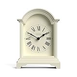 JONES CLOCKS® Bistro kaminuhr | Klassisches Design Einer Arch top Carriage Uhr | Blasscreme | Zeitgenössischer klassischer Stil für kaminsims, Schreibtisch, Tisch, Regal und nachttisch