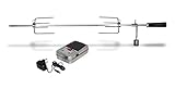 Enders Grillspieß 7903 für Gasgrill BOSTON 3 + 4 Brenner, Set aus Edelstahl, mit Motor + Hänchen-Krallen, Drehspieß, Rotisserie, Drehspiess