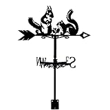 SUPERDANT Wetterhahn Eichhörnchen Wetterhahn fürs Dach Metall Wetterfahne Für Hof Dach Garten Weather Vane Richtungsschild Schmiedeeiserne Weathervane Windfahne Outdoor Bauernhaus Dekoration