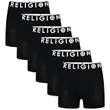Religion Herren 'RGN01-01' Premium Essential 6er-Pack XX-Large Designer-Boxershorts, Multipack-Unterwäsche-Geschenkset (XXL, Schwarz)
