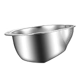 Reis Waschschüssel Edelstahl Ø 24cm, Schale Mit Sieb Zum Obst Waschen, Sieb Quinoa Waschen, Reis Waschen Schüssel, Reis Waschsieb, Gemüsesieb Edelstahl,Sieb Zum Reinigen Von Reis,Obst,Gemüse