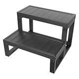 BRRIDE Whirlpool Stufen, Sicherheitsleiter mit 2 Stufen, Outdoor Spa Stufen Whirlpool Treppen Einstiegstreppe für Heim-Badewannen Aussenwhirlpool Außentreppe-Spa